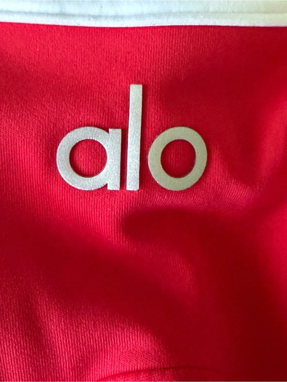 ALO Yoga Red Sports Tank with White Logo